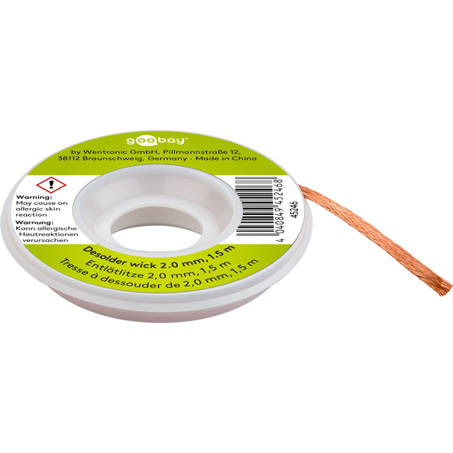 Desoldeerdraad 2 mm – 1,5 meter