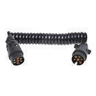 ProPlus Spiraalkabel 3 meter met 2x 7-polige PVC stekker – Zwart