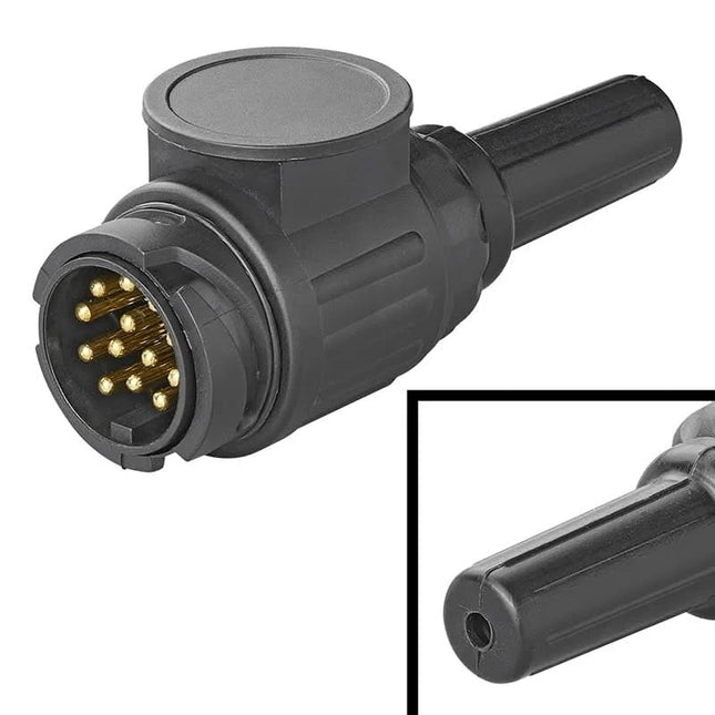 ProPlus 13-polige stekker – PVC – Met kabeldoorvoer (1-gaats) – Type Jaeger - Zwart