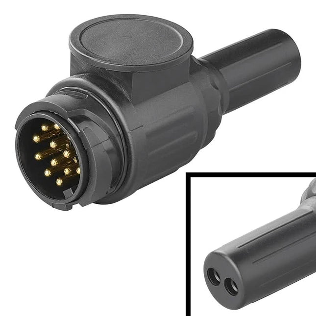 ProPlus Stekker 13-polig – PVC – Type Jaeger – Met kabeldoorvoer (2-gaats) - Zwart