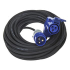 10 meter ProPlus verlengkabel – haakse CEE contrastekker – Schuko stopcontact – 3 x 1,5 mm² - Zwart
