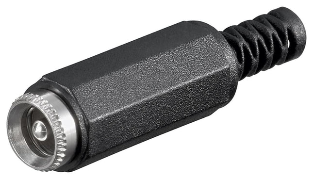 DC connector - 5,5 mm x 2,5 mm - Zwart - soldeerbaar