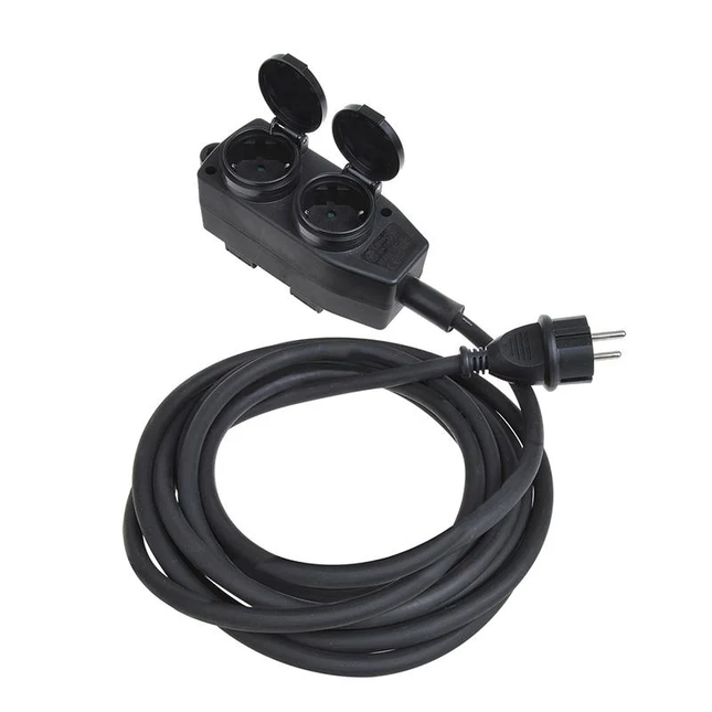 5 meter ProPlus Stekkerdoos – Schuko 4-voudig – 5M – 3x 1,5 mm² - Zwart
