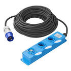 20 meter ProPlus CEE stekkerdoos - 3-voudig + 2× USB - neopreen kabel