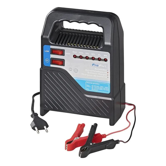 ProPlus Acculader Auto – 6V/12V – 8A – Druppellader - Zwart