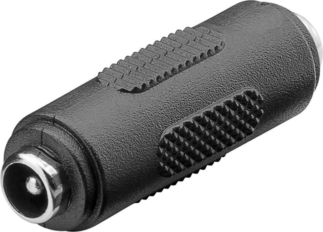 Koppelstuk - 2x DC plug (V) - 5,5 mm x 2,1 mm - Zwart