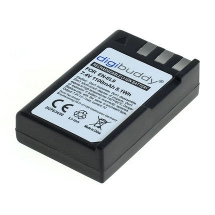 Digibuddy Accu Batterij compatibel met Nikon EN-EL9 - 1100mAh