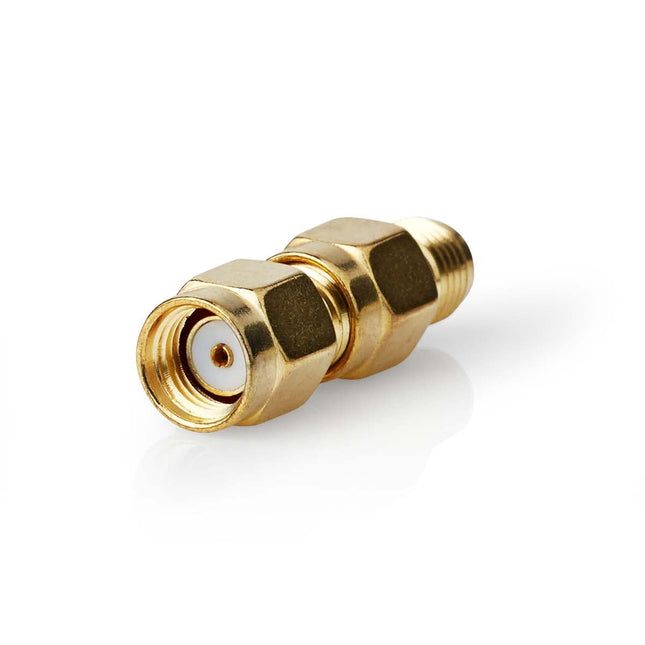 Nedis RP-SMA (m) - SMA (v) Adapter - 50 Ohm - 2 stuks - Verguld