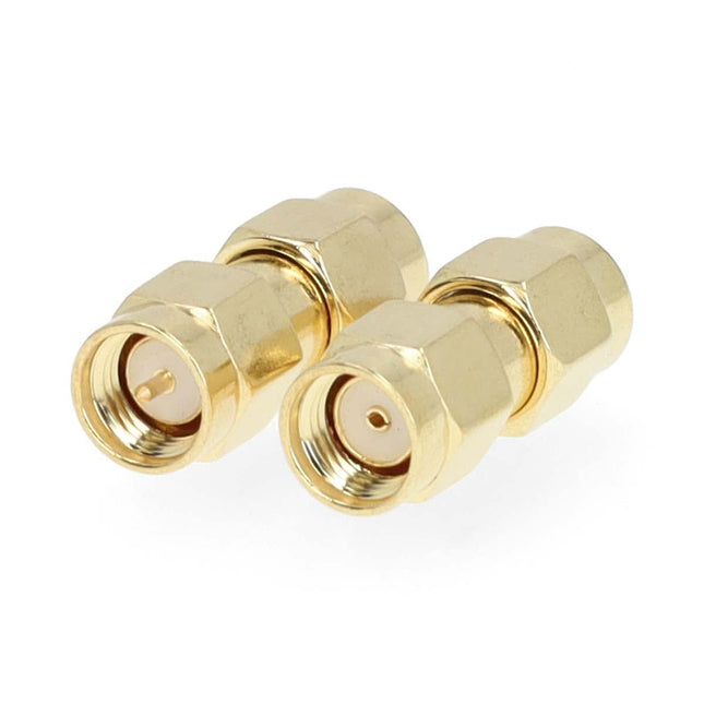 Nedis RP-SMA (m) - SMA (m) Adapter - 50 Ohm - 2 stuks - Verguld