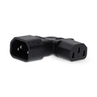 Nedis C13 (haaks/links) – C14 Stroomadapter - 90° Haaks - Zwart