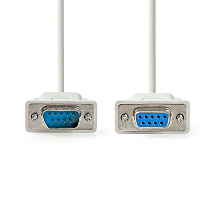 5 meter Nedis Seriële Kabel - D-SUB 9-Pins Male naar D-SUB 9-Pins Female - Ivoor - Vernikkeld