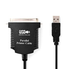 2 meter Nedis Parallelkabel - USB-A Male naar Centronics 36-Pins Male - Zwart - Vernikkeld