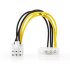 15 cm PCIe 6-pins (m) – Molex 4-pins (m) Voedingsadapter - Geel/zwart - Verguld