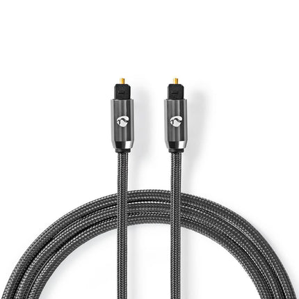 3 meter Nedis Premium Digitale Optische Toslink Audiokabel – Zwart – Vergulde Connectoren