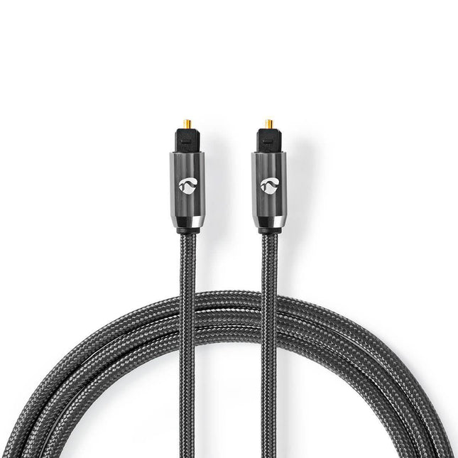 5 meter Nedis Premium Digitale Optische Toslink Audiokabel – Zwart – Vergulde Connectoren