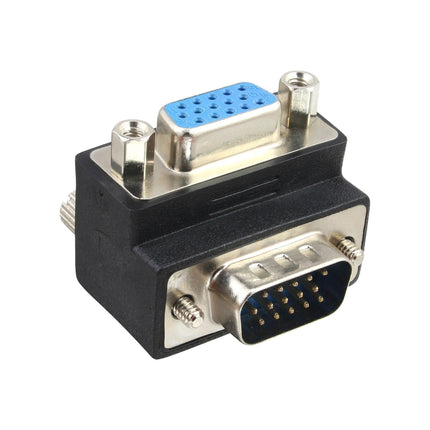 InLine VGA Adapter 90° - 15-pins Mannelijk / Vrouwelijk - Zwart - Haaks