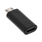 USB 2.0 Adapter – Micro-USB Mannelijk / USB-C Vrouwelijk - Zwart