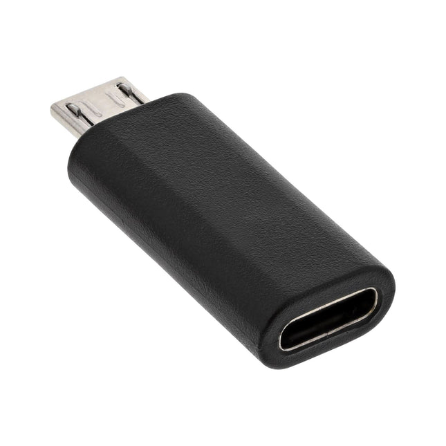 USB 2.0 Adapter – Micro-USB Mannelijk / USB-C Vrouwelijk - Zwart