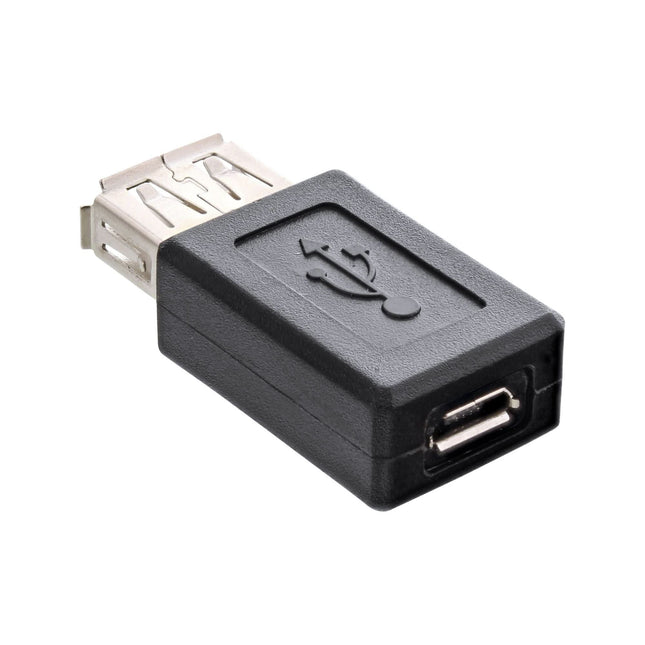 Inline USB Micro B (v) - USB-A (v) adapter - USB2.0  - zwart