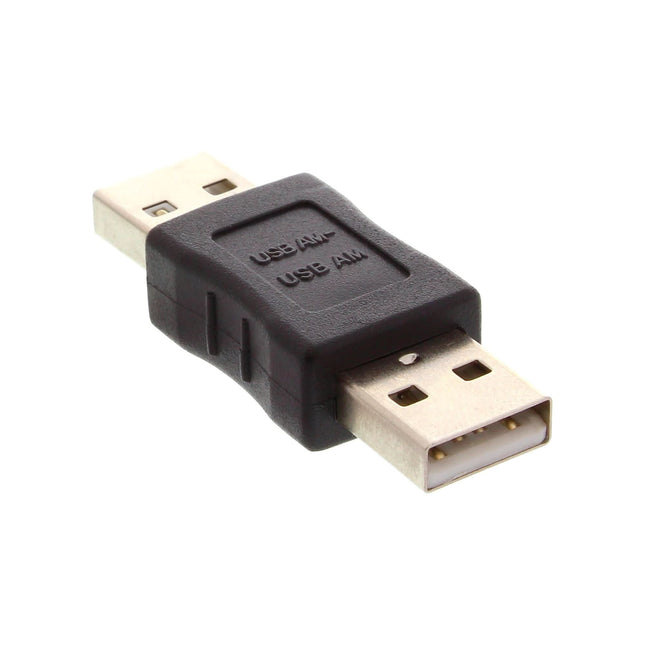 Inline USB adapter - USB 2.0 -  Type A (m) naar Type A (m) - Zwart
