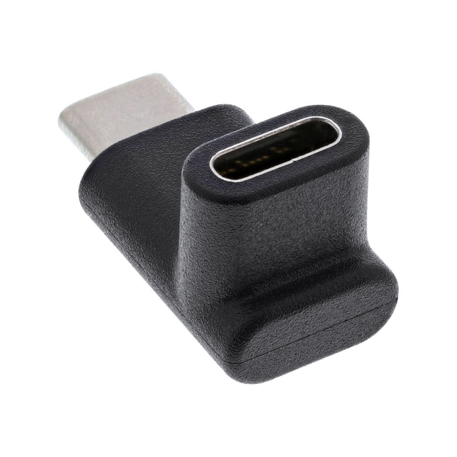 inline USB Adapter – USB 3.2 Gen 2 - USB-C Mannelijk naar USB-C Vrouwelijk - Haaks omhoog/omlaag - Zwart