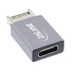 Inline USB adapter –  USB 3.2 gen 2 - interne USB-E (m) naar USB-C (v) - Grijs