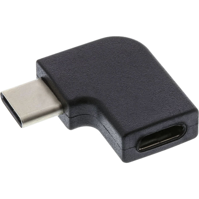 InLine USB haakse adapter  90° - USB3.2 Gen.2 – USB-C (m) naar USB-C (v) – Zwart