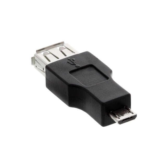InLine Micro USB OTG-adapter – USB 2.0 - Micro-B (m) naar USB-A (v) – zwart