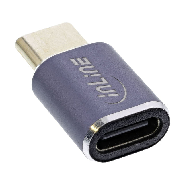 InLine USB-C poortbeschermer - USB4 4.0 - 40 Gbps - PD 240W - 8K 60Hz - aluminium – grijs