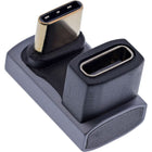 Inline USB-C haakse adapter - 180° U-bocht - USB4 4.0 - PD 240W - 8K 60Hz  -Metaal – Grijs