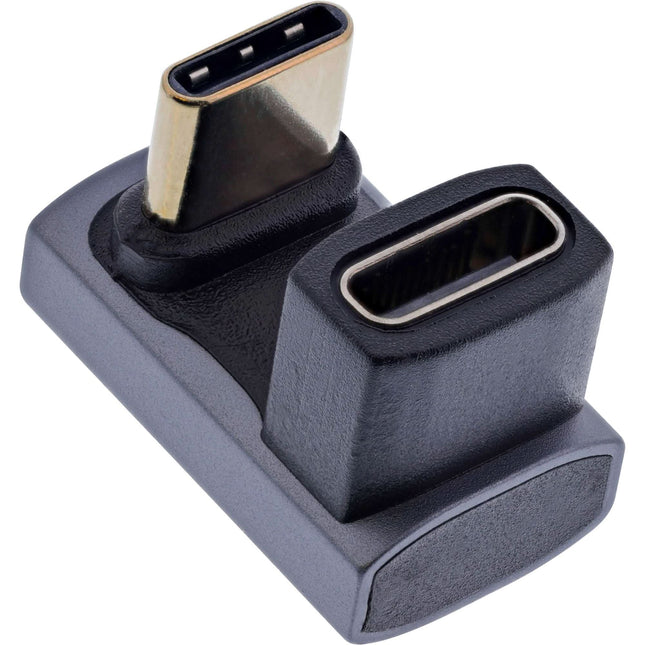 Inline USB-C haakse adapter - 180° U-bocht - USB4 4.0 - PD 240W - 8K 60Hz  -Metaal – Grijs