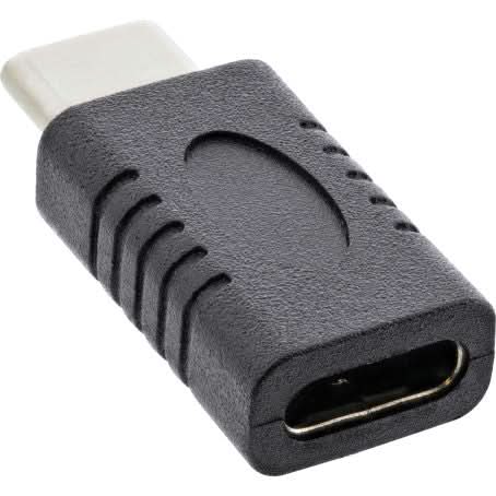 InLine USB adapter - 3.2 Gen.2 - USB-C (m) naar USB-C (v) - Zwart