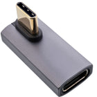 Inline USB-C haakse adapter - USB 4.0 -  links/rechts - 40 Gbps - PD 240W - 8K 60Hz - metaal - Grijs