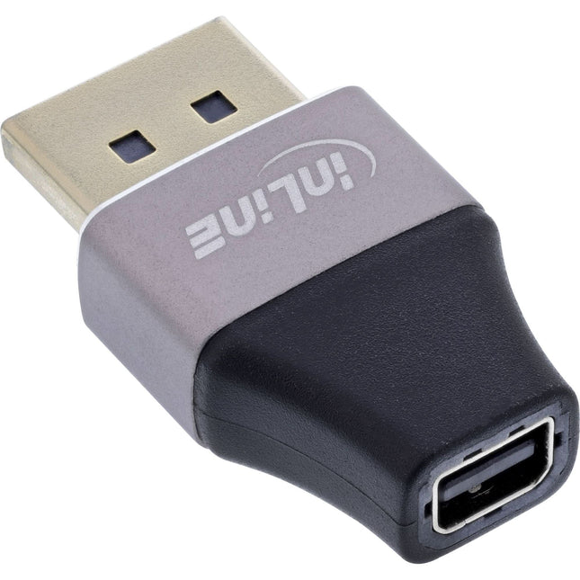 InLine DisplayPort 1.4-adapter – DP (m) naar Mini DP (v) -  8K UHD - Verguld