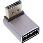 InLine DisplayPort-adapter - Haaks naar beneden - DP 1.4 (8K 60Hz) - HBR3 - Aluminium - Verguld