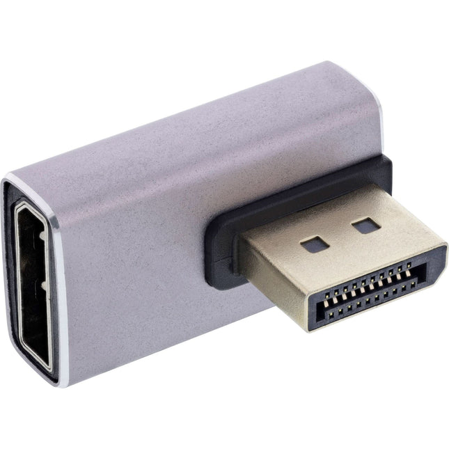 InLine DisplayPort 1.4-adapter, DisplayPort St/Bu - 90° verticaal rechts - 8K - Verguld