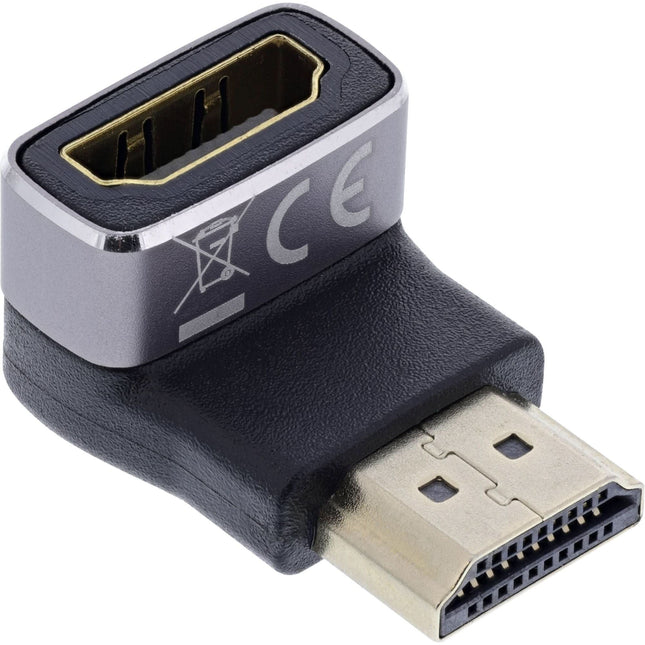 InLine HDMI-adapter – HDMI A (m/v) - 90° naar beneden - 8K UHD - Verguld