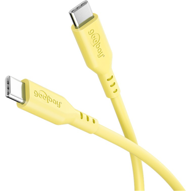 1,5 meter Goobay USB-C siliconen kabel - USB2.0 - PD 60W - Geel