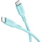 1,5 meter Goobay USB-C siliconen kabel - USB2.0 - PD 60W - Turquoise