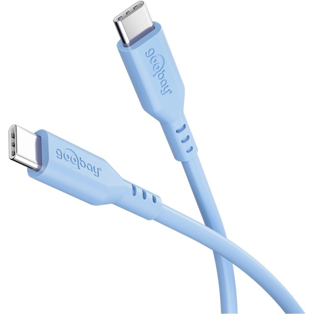 1,5 meter Goobay USB-C siliconen kabel - USB2.0 - PD 60W - Blauw