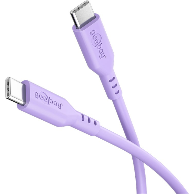 1,5 meter Goobay USB-C siliconen kabel - USB2.0 - PD 60W - Paars