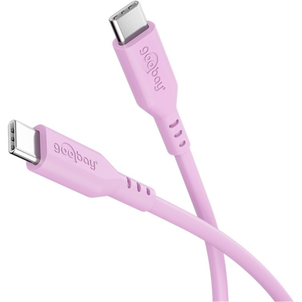 1,5 meter Goobay USB-C siliconen kabel - USB2.0 - PD 60W - Roze