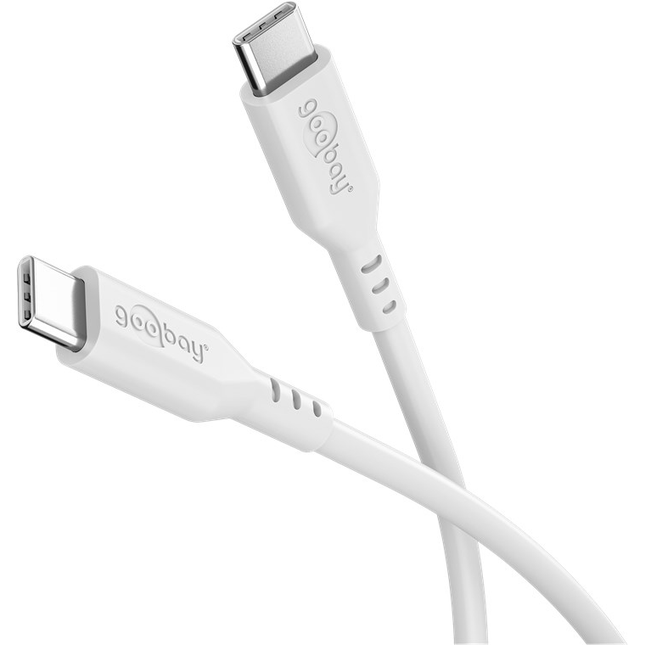 1,5 meter Goobay USB-C siliconen kabel - USB2.0 - PD 60W - Wit