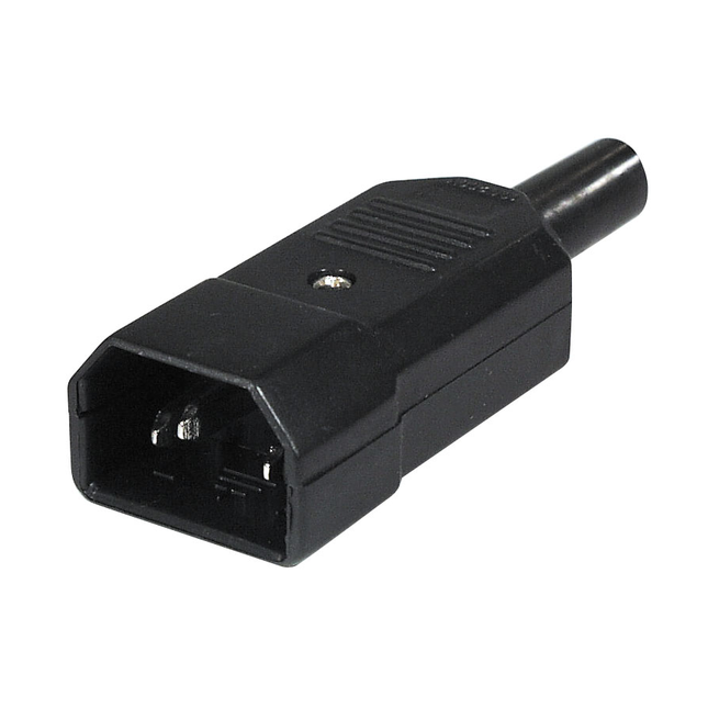 C14 Voedingsconnector – Recht – 10 A / 250 V – Zwart
