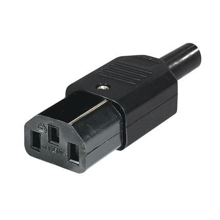 C13 Stroomstekker – Recht – Zwart