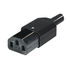 C13 Stroomstekker – Recht – Zwart