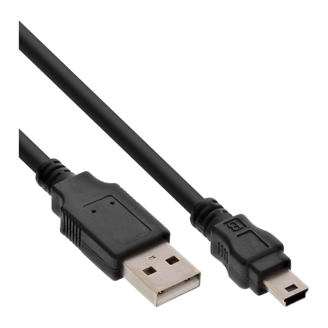1 meter InLine USB 2.0 Mini-kabel -  USB Type A mannelijk / Mini B mannelijk -  5-pins -zwart