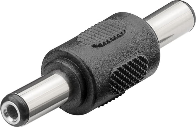 koppelstuk - DC plug (m)-DC plug (m) - 5,5 mm x 2,1 mm - Zwart