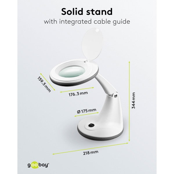 LED-Loeplamp met Tafelvoet – 6 W – 1,75x Vergroting – Wit