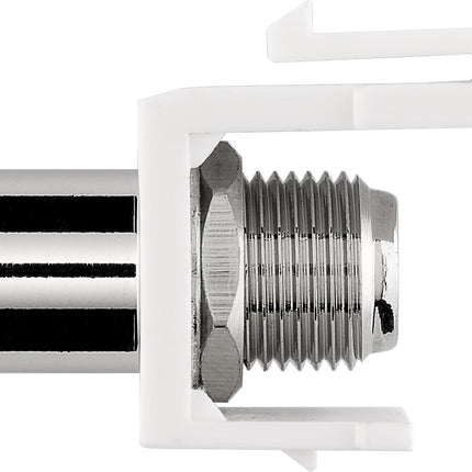 F-connector naar Coax IEC mannelijk keystone - Extern - Gold-plated - Wit